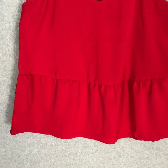 Olive Oak Top Womens Small Red Tank Blouse Ruffle Coquette‎ Romantic Feminine - Picture 3 of 9